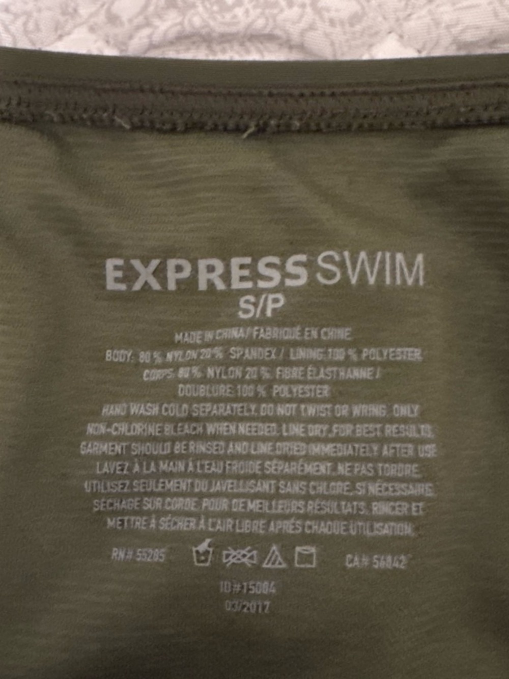 Express Olive Green Ruffle Triangle Bikini Set - Picture 2 of 3